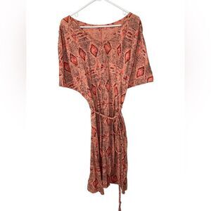 Fresh Produce Bright Coral Geometric Dress